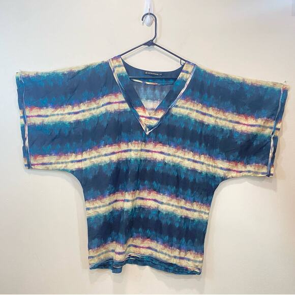 VIX PAULAHERMANY Tie  Dye  Large Kimono Beach Cover Silk Blend  Multicolor - Picture 10 of 10